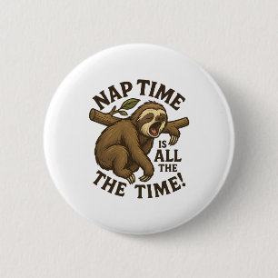 Sleepy Sloth Funny 2 Inch Round Button
