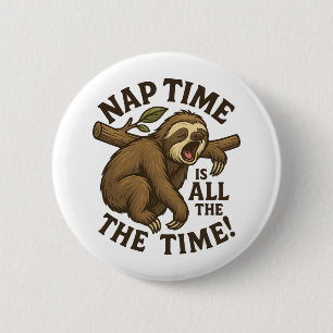 Sleepy Sloth Funny 2 Inch Round Button