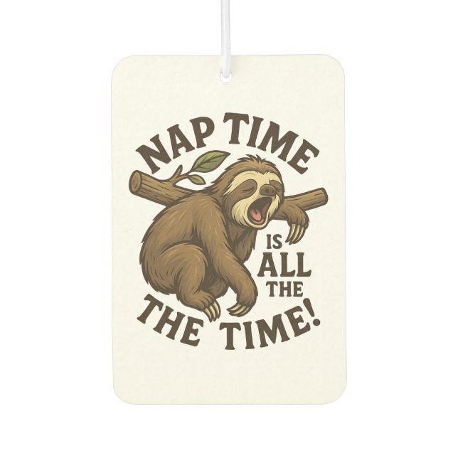 Sleepy Sloth Funny Air Freshener (Front)
