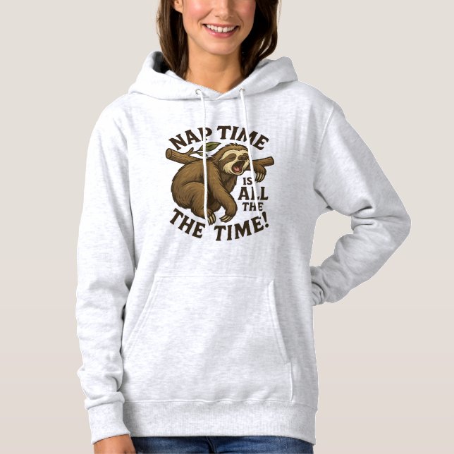 Sleepy Sloth Funny Hoodie (Front)