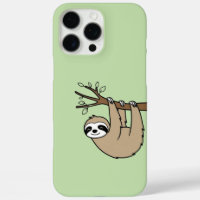 Sleepy Sloth on Branch – Relaxing Green