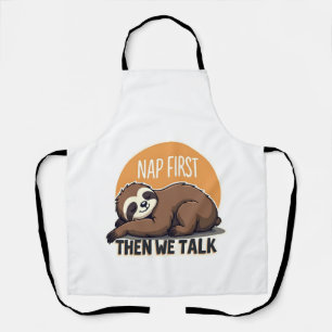 Sleepy Sloth Quote Vintage Cute Lazy Animal Shirt  Apron