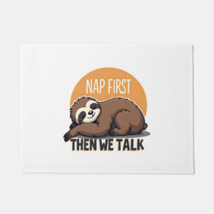 Sleepy Sloth Quote Vintage Cute Lazy Animal Shirt  Doormat