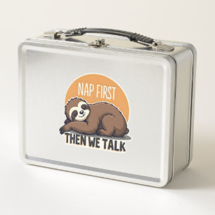 Sleepy Sloth Quote Vintage Cute Lazy Animal Shirt  Metal Lunch Box