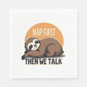 Sleepy Sloth Quote Vintage Cute Lazy Animal Shirt  Napkin