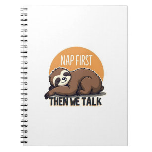 Sleepy Sloth Quote Vintage Cute Lazy Animal Shirt  Notebook