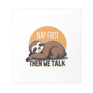 Sleepy Sloth Quote Vintage Cute Lazy Animal Shirt  Notepad