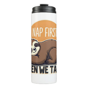 Sleepy Sloth Quote Vintage Cute Lazy Animal Shirt  Thermal Tumbler