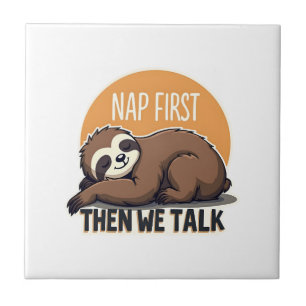 Sleepy Sloth Quote Vintage Cute Lazy Animal Shirt  Tile