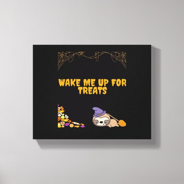 Sleepy sloth ready for Halloween treats! Classic T Canvas Print (Front)