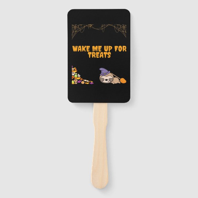 Sleepy sloth ready for Halloween treats! Classic T Hand Fan (Front)