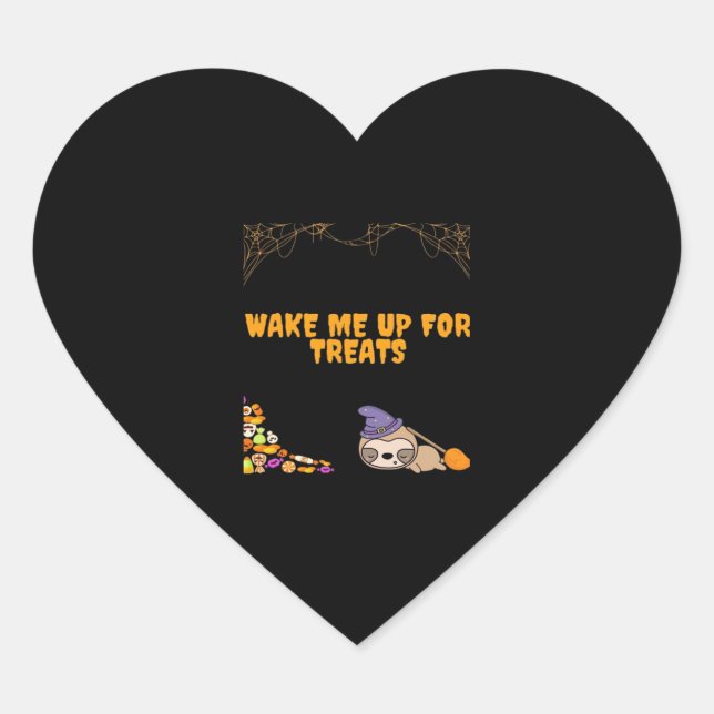 Sleepy sloth ready for Halloween treats! Classic T Heart Sticker (Front)