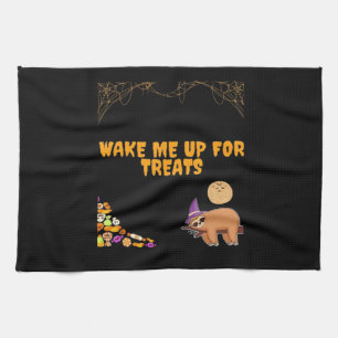 Sleepy sloth ready for Halloween treats! Classic T Kitchen Towel