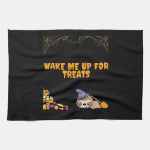 Sleepy sloth ready for Halloween treats! Classic T Kitchen Towel