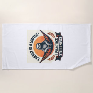 Sleepy Sloth Vintage Funny Introvert Shirt 2 Beach Towel