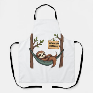 Sleepy Sloth Vintage Funny Lazy Animal Art 2 Apron