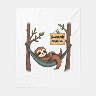 Sleepy Sloth Vintage Funny Lazy Animal Art 2 Fleece Blanket