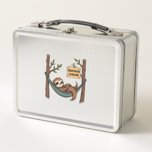 Sleepy Sloth Vintage Funny Lazy Animal Art 2 Metal Lunch Box