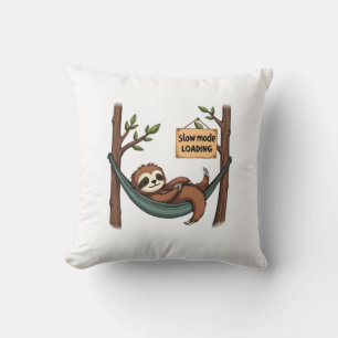 Sleepy Sloth Vintage Funny Lazy Animal Art 2 Throw Pillow
