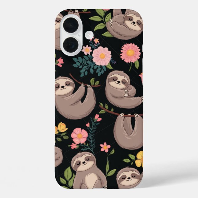 Sleepy Sloths & Floral Dreams Case-Mate iPhone Case (Back)