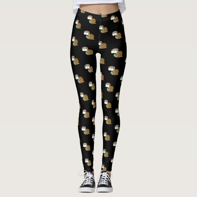 Sleepy Snail in a Sleeping Cap Leggings (Front)