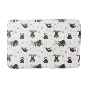 Sleepy Sweet Sloth Pattern Bath Mat