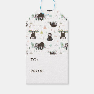 Sleepy Sweet Sloth Pattern Gift Tags