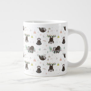 Sleepy Sweet Sloth Pattern Large Coffee Mug