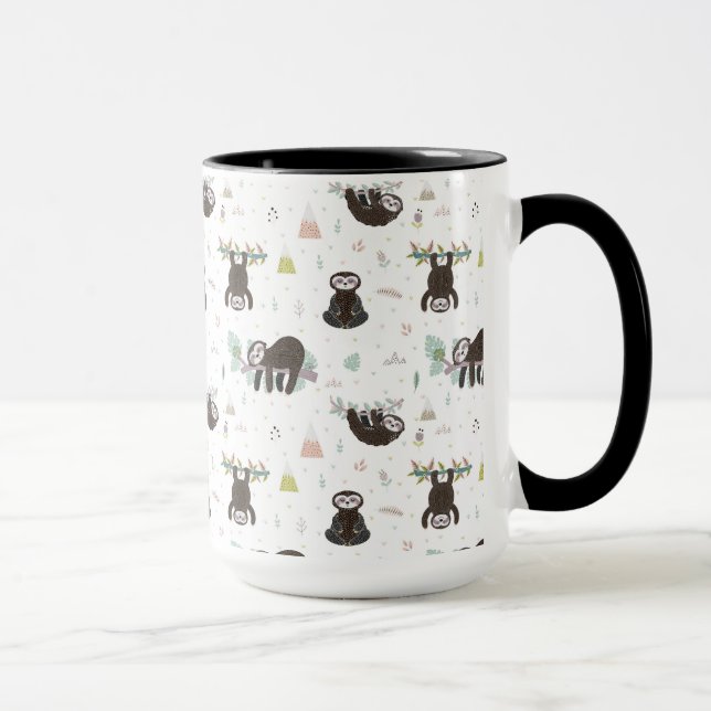 Sleepy Sweet Sloth Pattern Mug (Right)