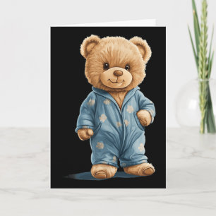 Sleepy Teddy Bear In Comfy Pajamas For Boys And Gi Card