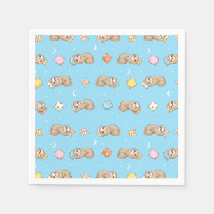 Sleepy Time Sloth Pattern Napkin