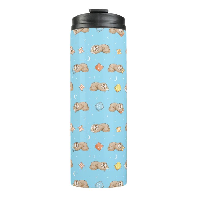 Sleepy Time Sloth Pattern Thermal Tumbler (Front)