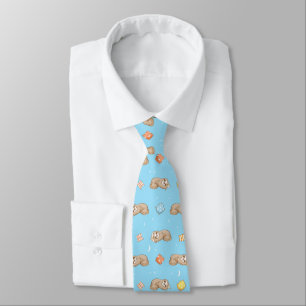 Sleepy Time Sloth Pattern Tie