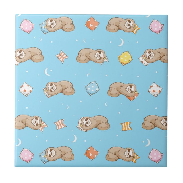 Sleepy Time Sloth Pattern Tile (Front)