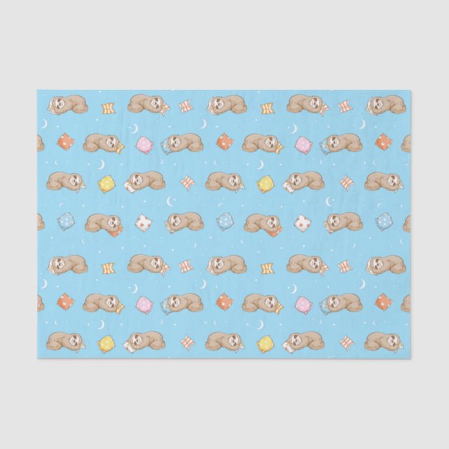 Sleepy Time Sloth Pattern Tissue Paper (Front)