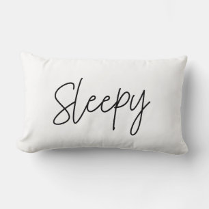 Sleepy Typography Lumbar Pillow