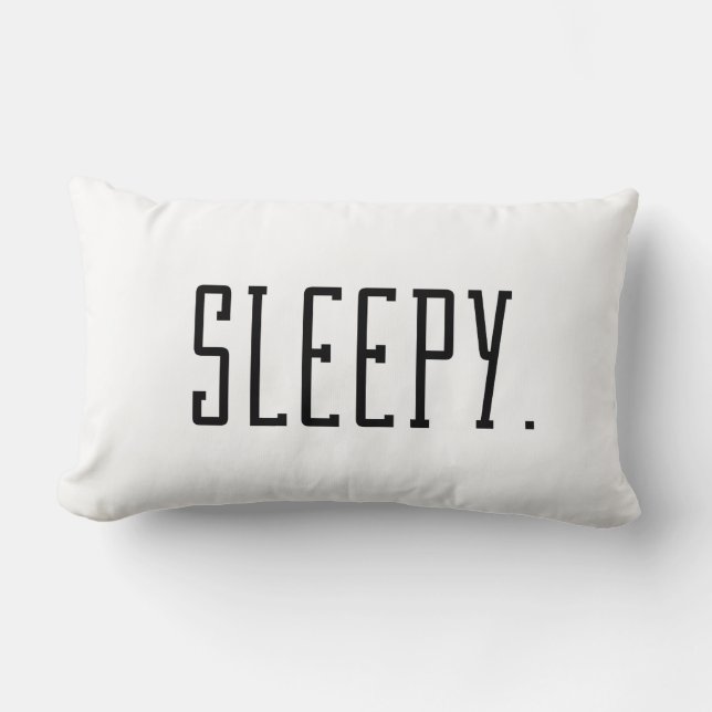 Sleepy. Typography Lumbar Pillow (Front)