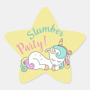 Sleepy Unicorn Slumber Party Stickers Personalized