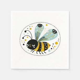 Sleepy Whimsical Bee  Napkin