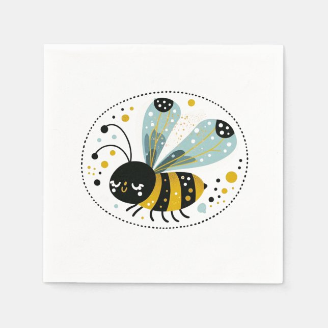 Sleepy Whimsical Bee  Napkin (Front)