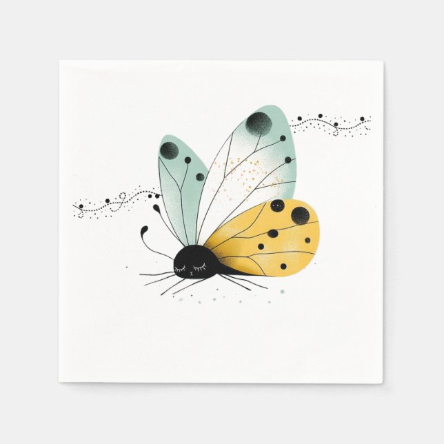 Sleepy Whimsical Butterfly Napkin (Front)