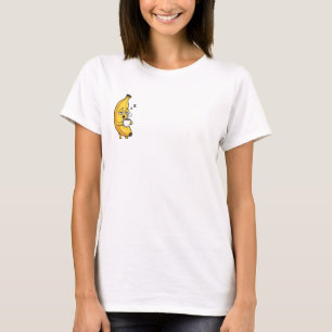 Sleepy Yellow Banana Character Holding Steamin T-Shirt