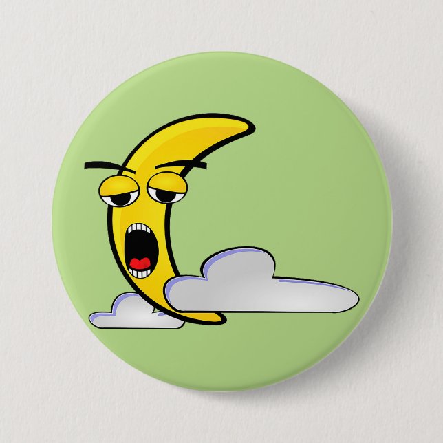 Sleepy Yellow Moon Button (Front)