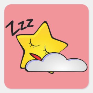 Sleepy Yellow Star Sticker