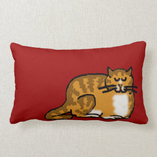 sleepycat orange tabby lumbar pillow