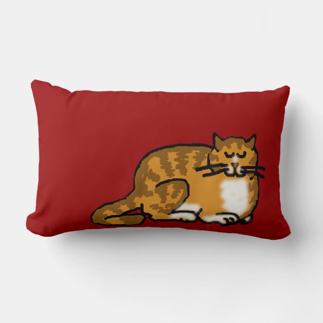 sleepycat orange tabby lumbar pillow (Front)