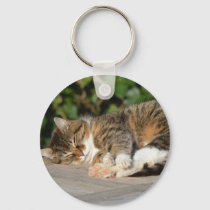 Sleepyhead kitty keychain