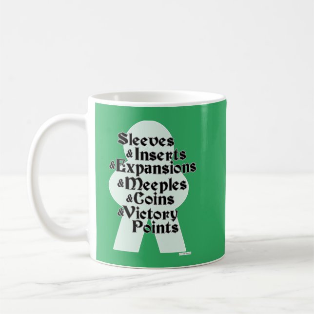 Sleeves And Expansions Meeples Boardgamer Time Coffee Mug (Left)