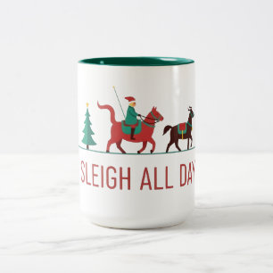 Sleigh All Day Christmas Two-Tone Coffee Mug