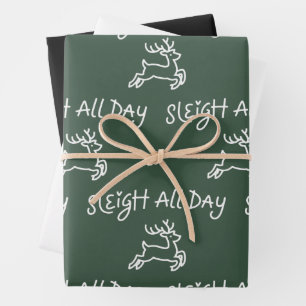 Sleigh All Day Funny Christmas Holiday Party  Wrapping Paper Sheet
